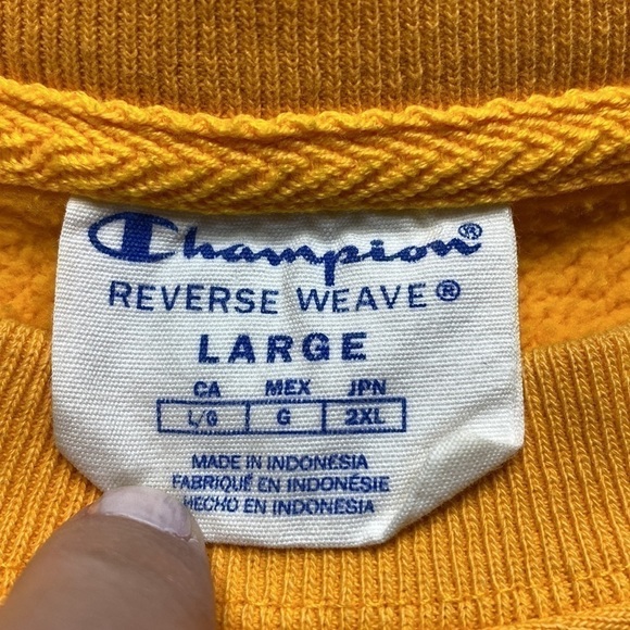 Champion Reverse Weave Orange Cropped Hooded Sweatshirt Size Large - Picture 3 of 9